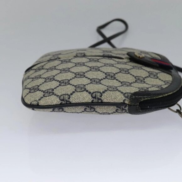 GUCCI GG Supreme Sherry Line Shoulder Bag PVC Navy Red 904 02 047 Auth 113720 - Picture 7 of 16